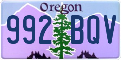 OR license plate 992BQV