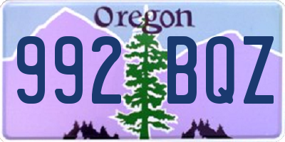 OR license plate 992BQZ