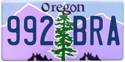 OR license plate 992BRA