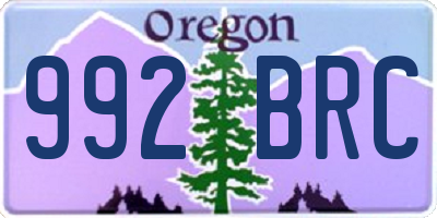 OR license plate 992BRC
