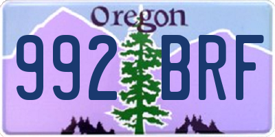 OR license plate 992BRF