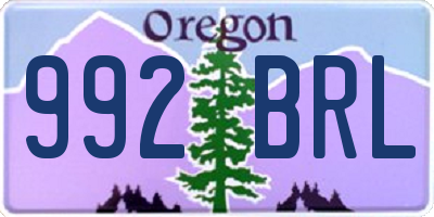 OR license plate 992BRL