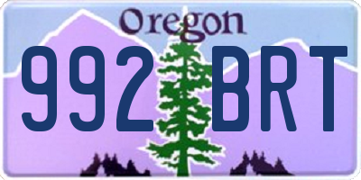 OR license plate 992BRT