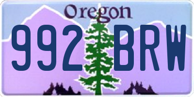 OR license plate 992BRW
