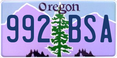 OR license plate 992BSA