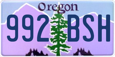 OR license plate 992BSH