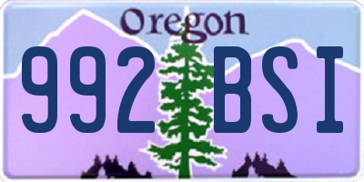 OR license plate 992BSI