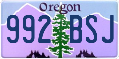 OR license plate 992BSJ
