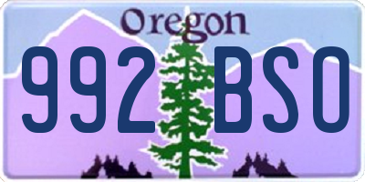 OR license plate 992BSO