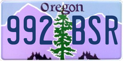 OR license plate 992BSR