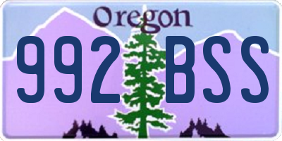 OR license plate 992BSS