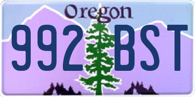OR license plate 992BST