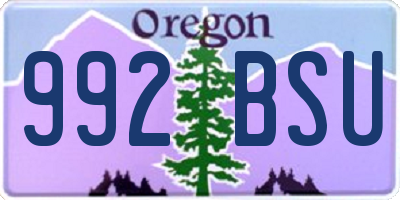 OR license plate 992BSU
