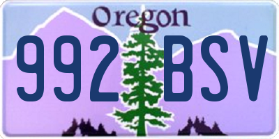 OR license plate 992BSV