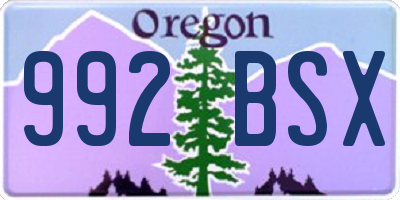 OR license plate 992BSX