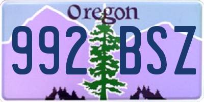 OR license plate 992BSZ