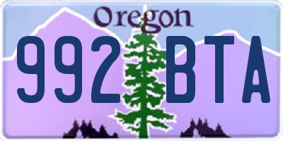 OR license plate 992BTA