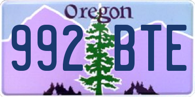 OR license plate 992BTE