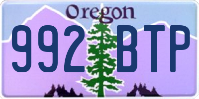 OR license plate 992BTP