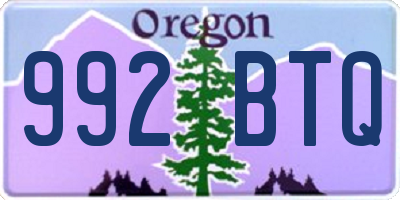 OR license plate 992BTQ