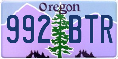 OR license plate 992BTR