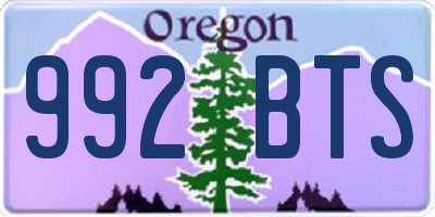 OR license plate 992BTS