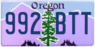 OR license plate 992BTT