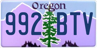 OR license plate 992BTV