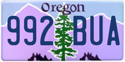 OR license plate 992BUA