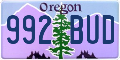 OR license plate 992BUD