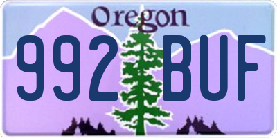 OR license plate 992BUF