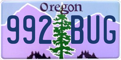 OR license plate 992BUG