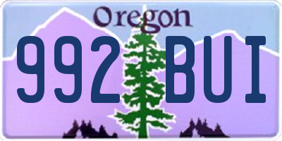 OR license plate 992BUI