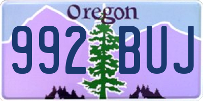 OR license plate 992BUJ