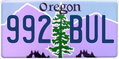 OR license plate 992BUL