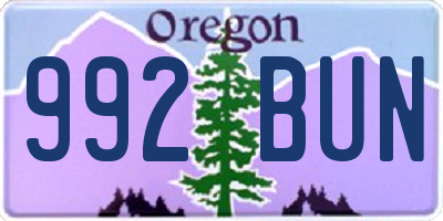 OR license plate 992BUN