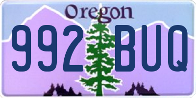 OR license plate 992BUQ