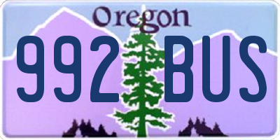 OR license plate 992BUS