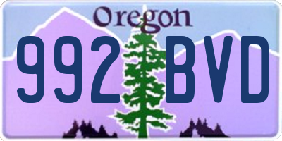 OR license plate 992BVD