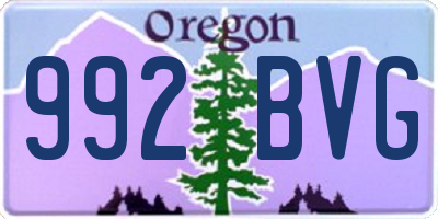 OR license plate 992BVG
