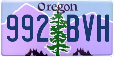 OR license plate 992BVH