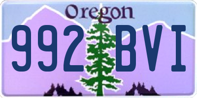 OR license plate 992BVI