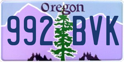 OR license plate 992BVK