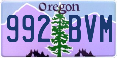 OR license plate 992BVM