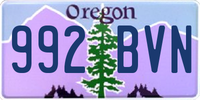 OR license plate 992BVN