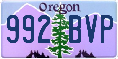 OR license plate 992BVP