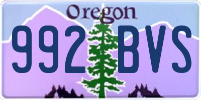 OR license plate 992BVS