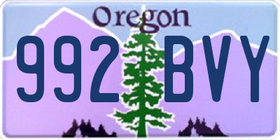 OR license plate 992BVY