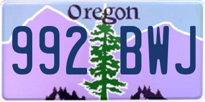 OR license plate 992BWJ
