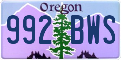OR license plate 992BWS